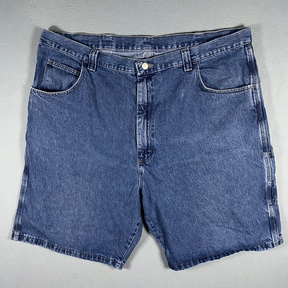 Wrangler Rugged Wear Mens Carpenter Denim Shorts Blue‎ Size 42 Medium Wash